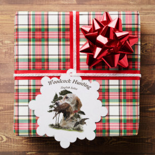 Engelse Setter, jacht op houtsnippers Ornament Kaart
