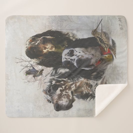 Engelse Setter, jacht op houtsnippers Sherpa Deken (Voorkant (horizontaal))