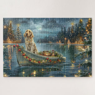 Engelse Setter Kerst Feestelijke Reis Legpuzzel