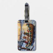 Engelse Setter Kerstboot Vakantie Bagagelabel (Achterkant verticaal)