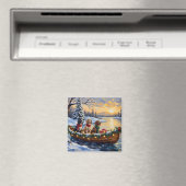 Engelse Setter Kerstboot Vakantie Magneet (Insitu (Vaatwasser))