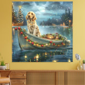 Engelse Setter Kerstfeest reis Canvas Afdruk (Insitu (Woonkamer))
