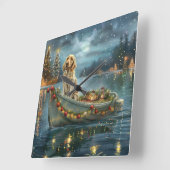 Engelse Setter Kerstfeest reis Vierkante Klok (Hoek)