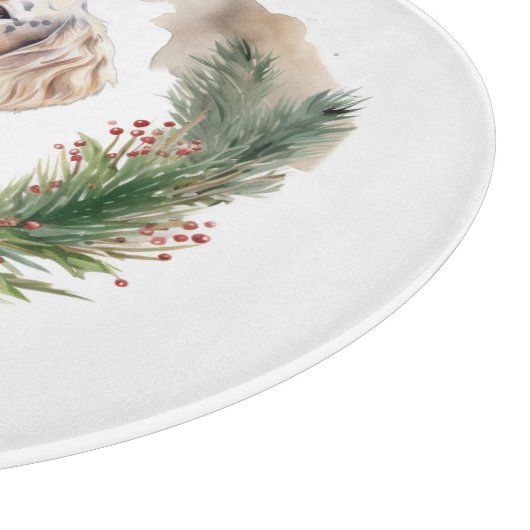 Engelse Setter Kerstkrans Feestelijke Pup Snijplank (Hoek)