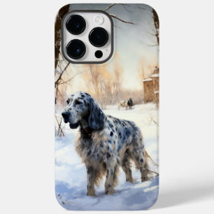 Engelse setter laat het sneeuwen Kerstmis Case-Mate iPhone 14 Pro Max Hoesje