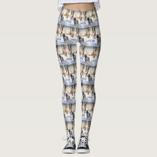 Engelse setter laat het sneeuwen Kerstmis Leggings
