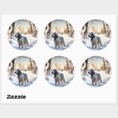 Engelse setter laat het sneeuwen Kerstmis Ronde Sticker (Vel)