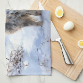 Engelse setter laat het sneeuwen Kerstmis Theedoek (Quarter Fold)