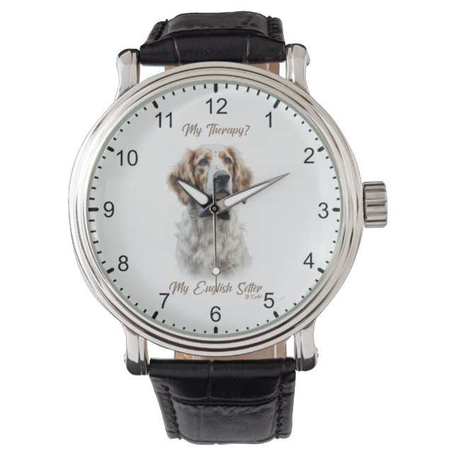 Engelse Setter Levensstijl Horloge (Voorkant)