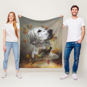 Engelse setter met fazanten, kunst fleece deken