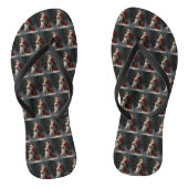 Engelse setter met sinterklaas feestelijke kerst teenslippers (Voetbed)