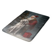 Engelse Setter Met Sinterklaas Festive Kerstmis Badmat (Gekanteld)
