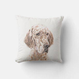 Engelse Setter Oranje Belton Painting Dog Art Buitenkussen