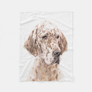 Engelse Setter Oranje Belton Painting Dog Art Fleece Deken