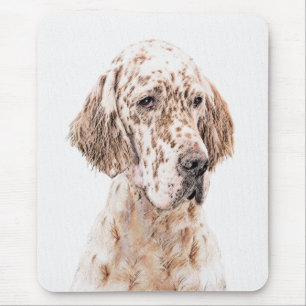 Engelse Setter Oranje Belton Painting Dog Art Muismat
