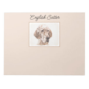 Engelse Setter Oranje Belton Painting Dog Art Notitieblok