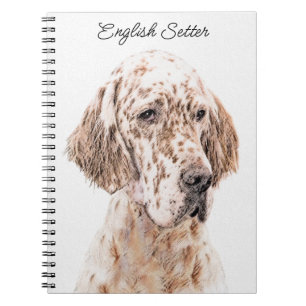 Engelse Setter Oranje Belton Painting Dog Art Notitieboek