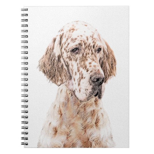 Engelse Setter Oranje Belton Painting Dog Art Notitieboek (Voorkant)