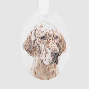 Engelse Setter Oranje Belton Painting Dog Art Ornament