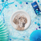 Engelse Setter Oranje Belton Painting Dog Art Papieren Bordje (Feest)