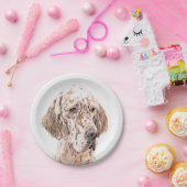 Engelse Setter Oranje Belton Painting Dog Art Papieren Bordje (Feest)