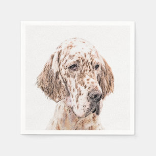 Engelse Setter Oranje Belton Painting Dog Art Servetten
