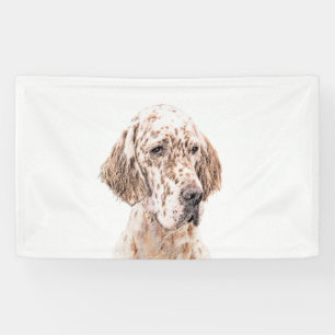 Engelse Setter Oranje Belton Painting Dog Art Spandoek