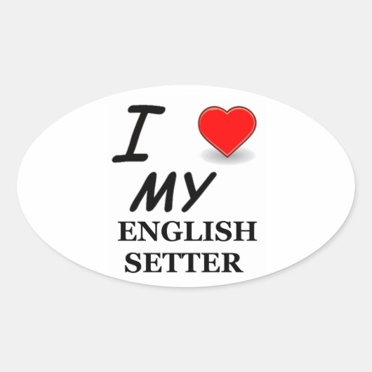 Engelse Setter Ovale Sticker (Voorkant)