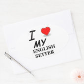 Engelse Setter Ovale Sticker (Envelop)