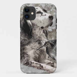 Engelse Setter Paperweight Foto Block Wood Wall iPhone 11 Hoesje