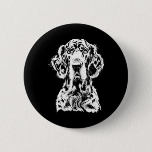 Engelse Setter Portret Minimalistische Kleding Ronde Button 5,7 Cm
