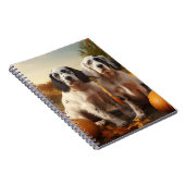 Engelse Setter Puppy Herfst Delight Pompoen Notitieboek (Rechterzijde)