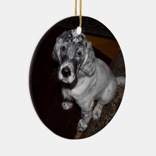 Engelse Setter Puppy Keramisch Ornament (Rechts)