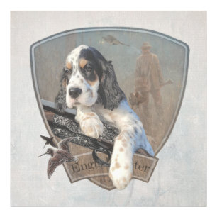 Engelse Setter puppy met een klassiek shotgun Foto Afdruk