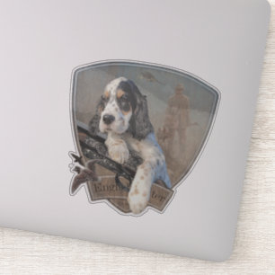 Engelse Setter puppy met een klassiek shotgun Sticker