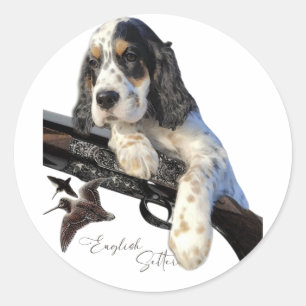 Engelse Setter, schattige puppy Ronde Sticker