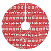 Engelse setter silhouetten kerstpatroon rood kerstboom rok (Voorkant)