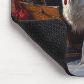 Engelse Setter Snowy Sleigh Kerst Decor Muismat (Hoek)