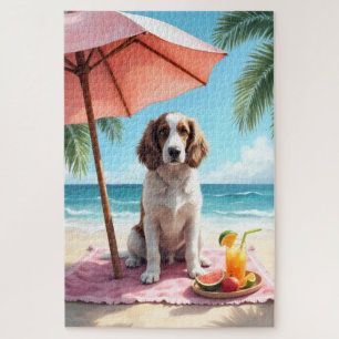 Engelse Setter Strand Ontspanningsscène Legpuzzel