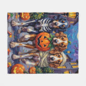 Engelse Setter Trick-or-Treating Halloween kostuum Fleece Deken (Voorkant (Horizontaal))