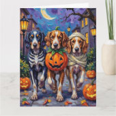 Engelse Setter Trick-or-Treating Halloween kostuum Kaart (Voorkant)
