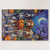 Engelse Setter Trick-or-Treating Halloween kostuum Legpuzzel (Horizontaal)