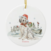 Engelse Setterhond Monogram Keramisch Ornament (Voorkant)