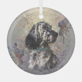 Engelse setterkunst glas ornament (Voorkant)