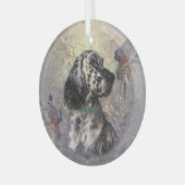 Engelse setterkunst glas ornament (Voorkant links)