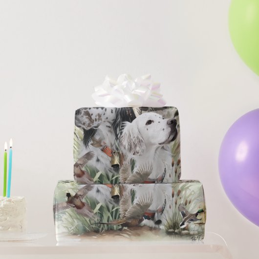 Engelse Setters Cadeaupapier (Feestgeschenken)