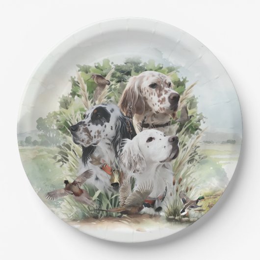 Engelse Setters Papieren Bordje (Voorkant)