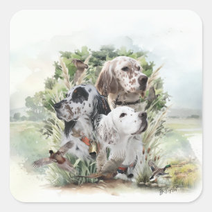 Engelse Setters Vierkante Sticker