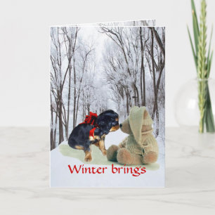 Engelse Speelgoed Spaniel Christmas Feestdagen Kaart