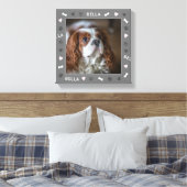 Engelse Speelgoed Spaniel Foto en Naam Canvas Afdruk (Insitu (Slaapkamer))